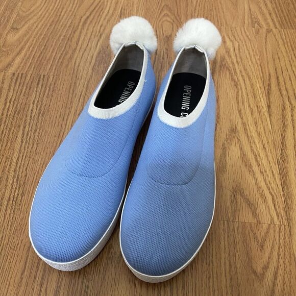 Opening Ceremony Blue Bobby Sock Pom Pom Sneakers slip-on knit shoes EU 38 - Picture 7 of 12